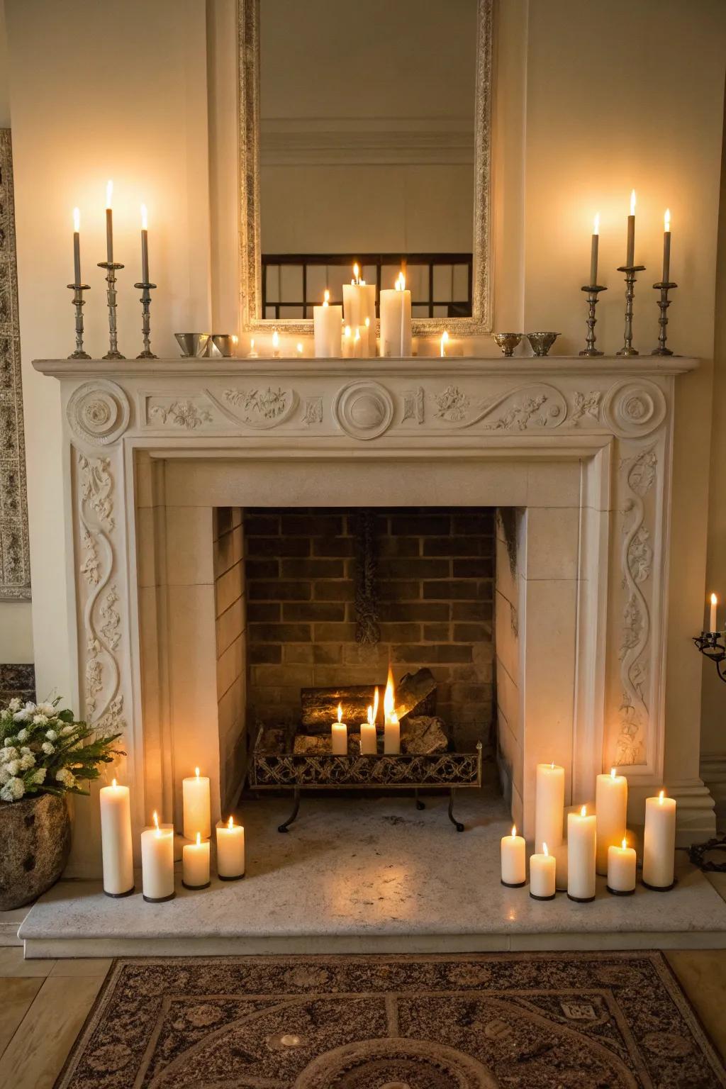 Symmetrical candle arrangements bring balance and harmony.