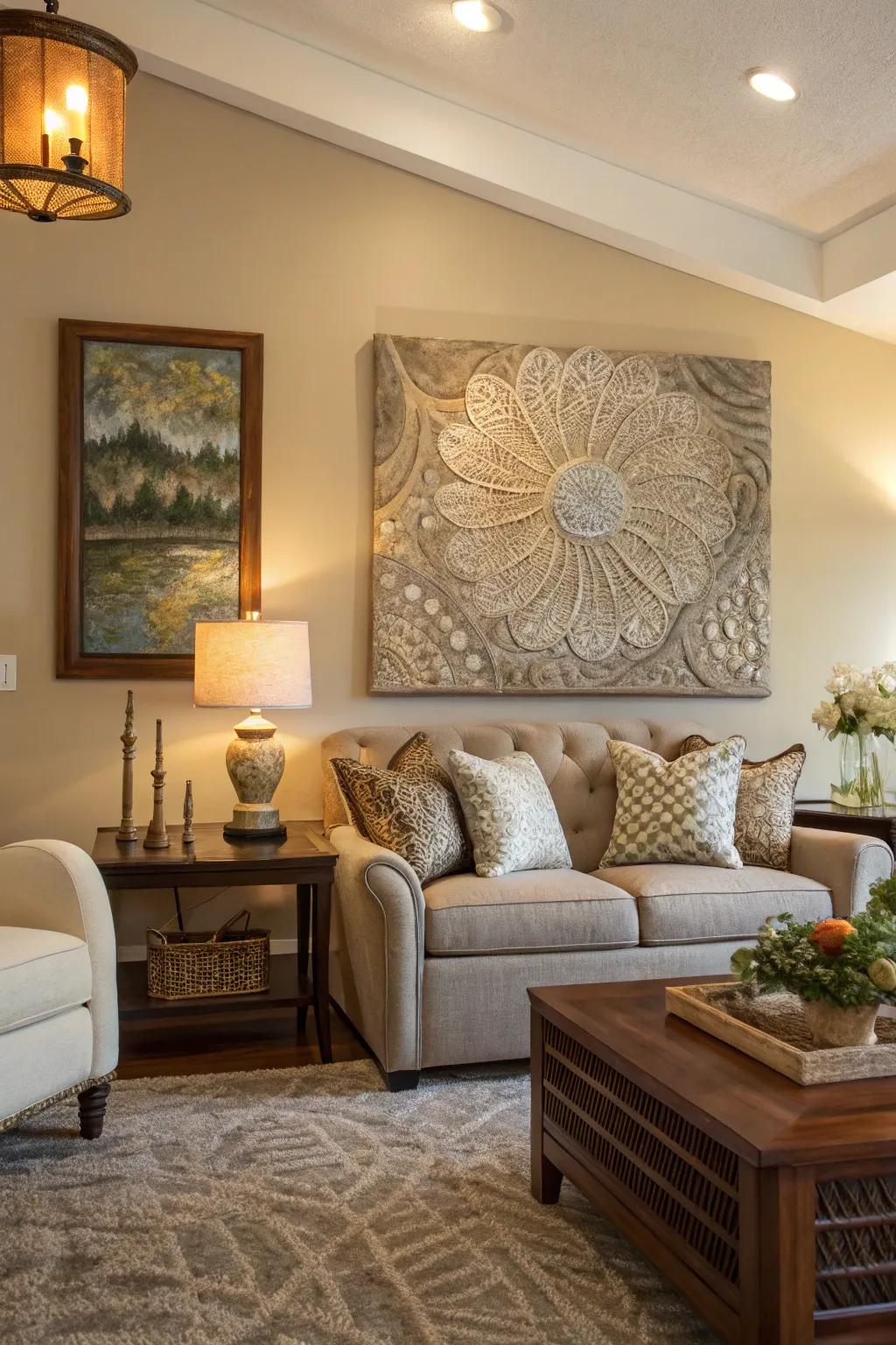 Tactile dimension in art enriches your design.