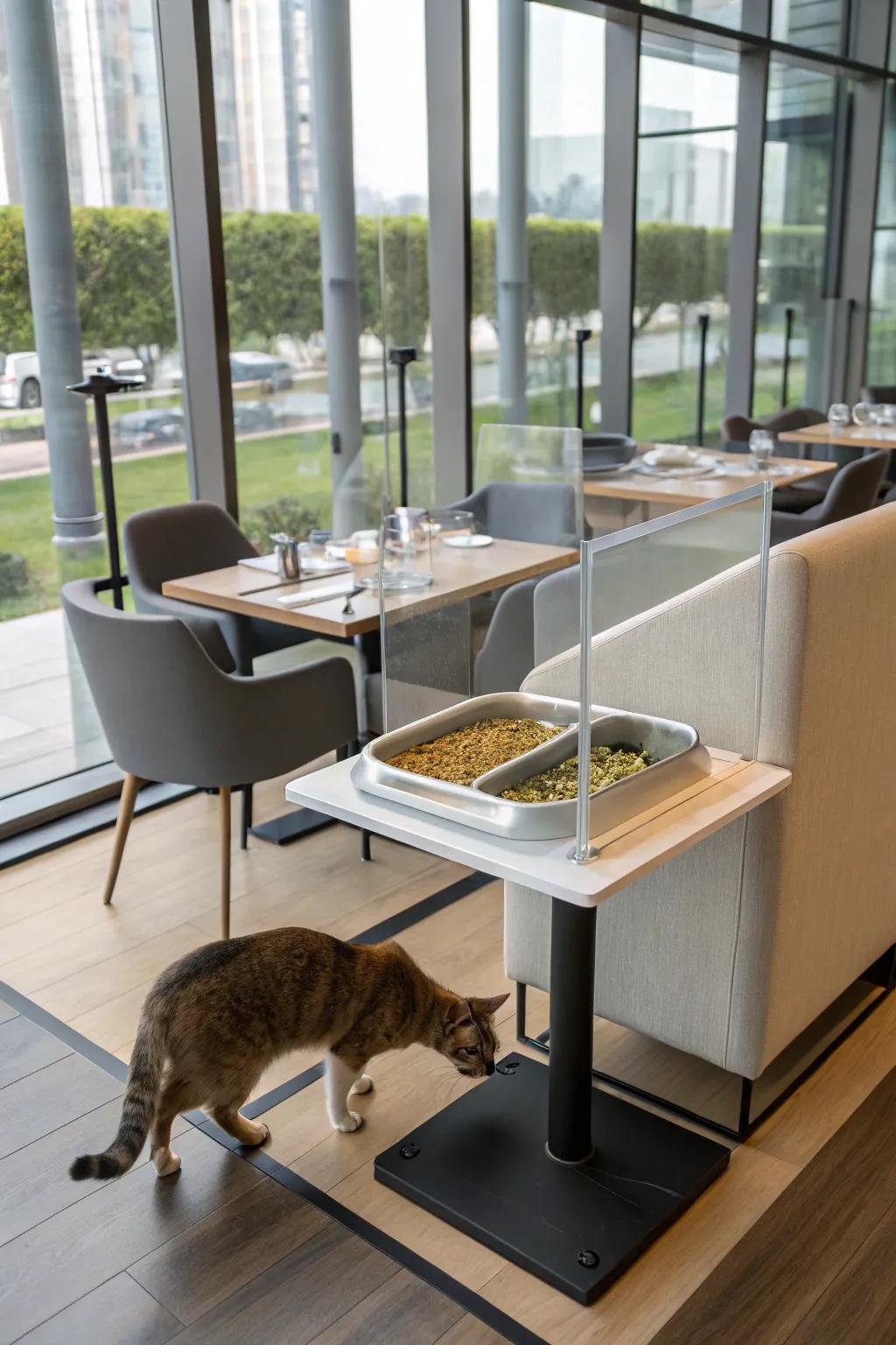 Keep the dining area spotless with a stylish splash guard.