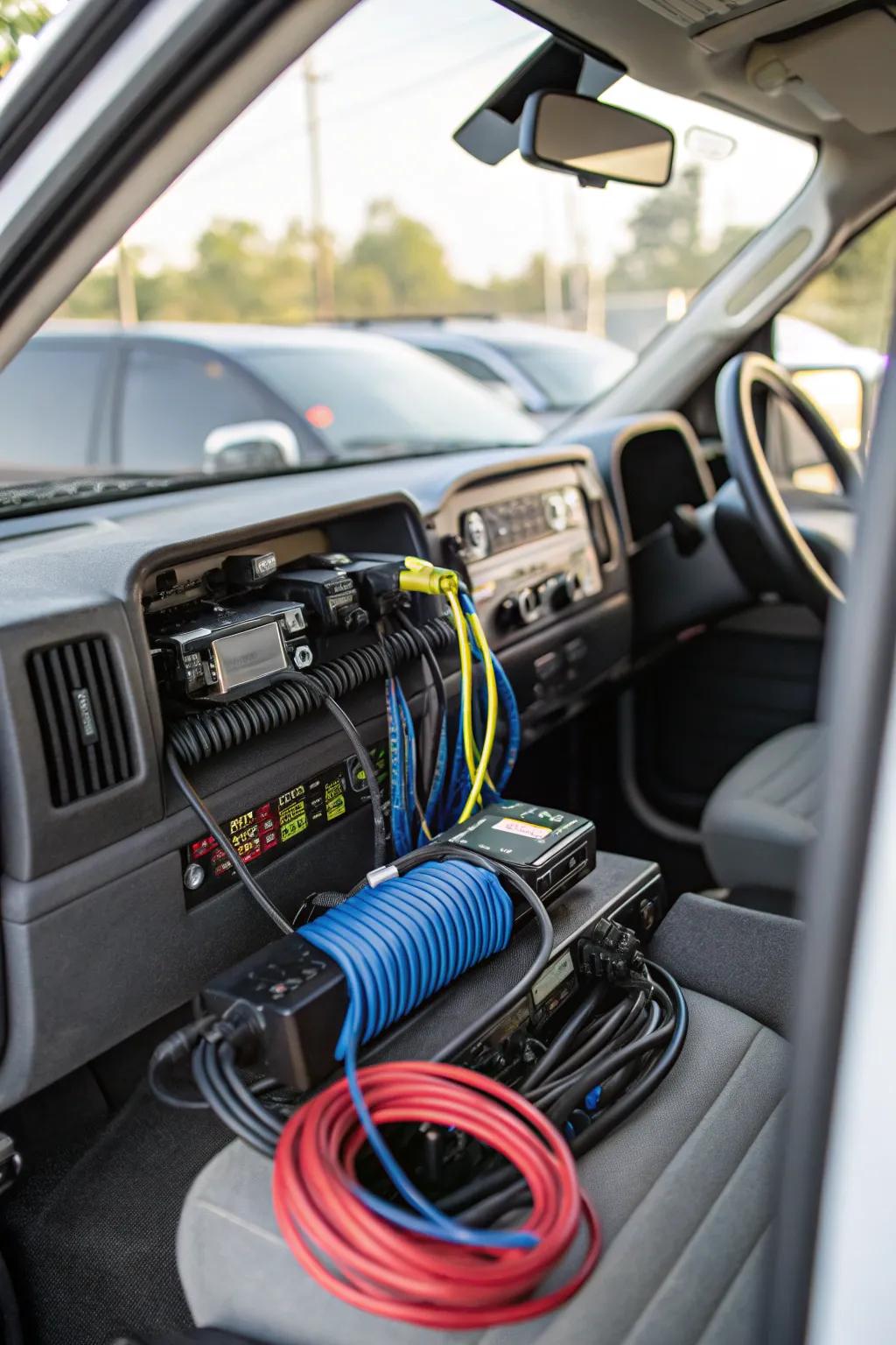 Maintain your cabling arranged and ready to get to for a tidy look.