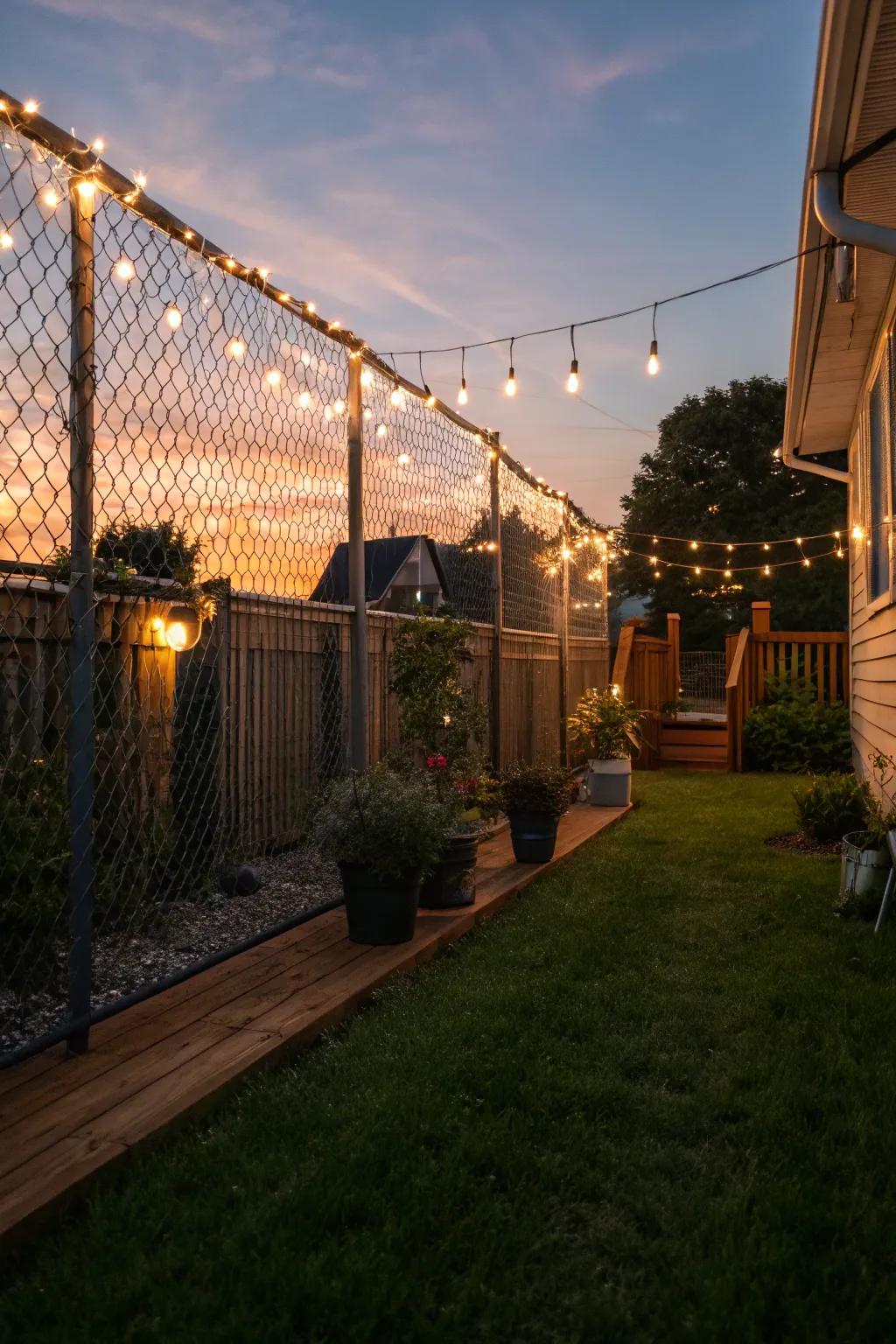 Twinkling lights impart a magical sensation to any outdoor setting.