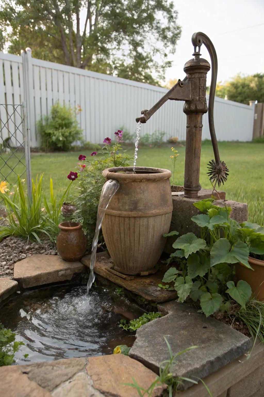 A DIY water feature adds tranquility to your backyard.