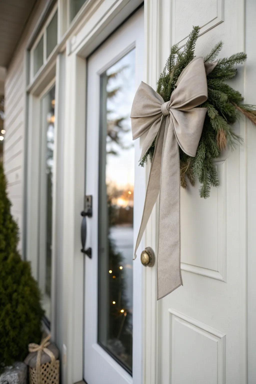 Achieve a sophisticated look with a minimalist bow.