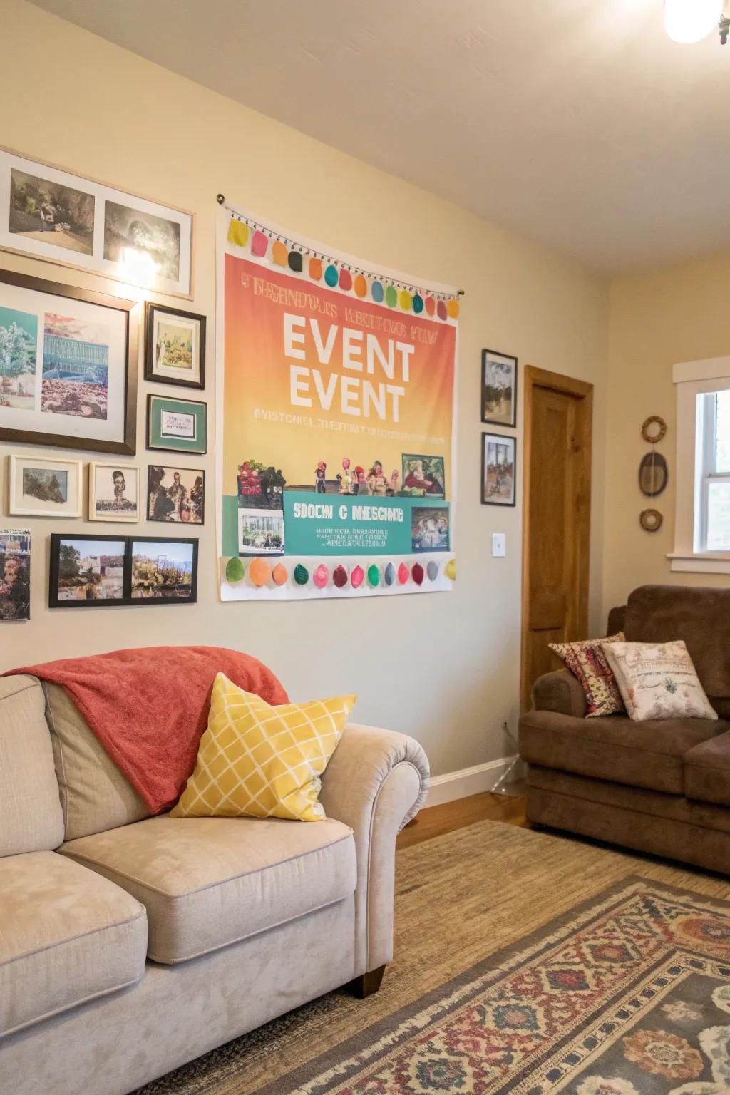 Promotional event poster creating a mood in a family area.