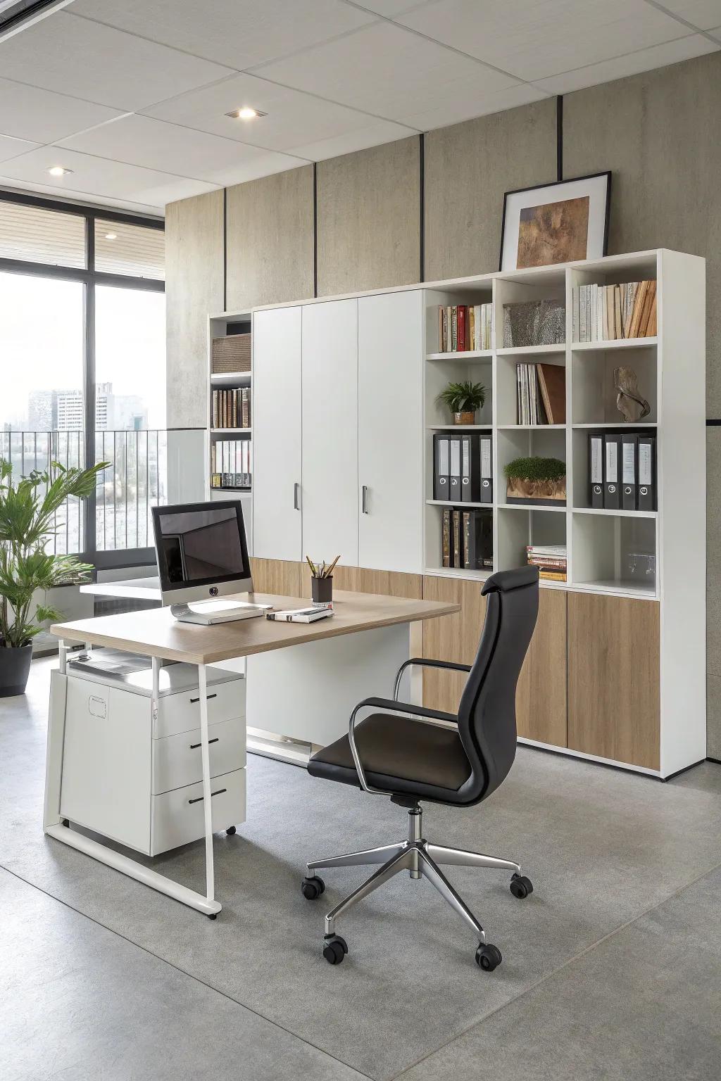 Refined and contemporary furniture enhancing the professional appearance of an office.