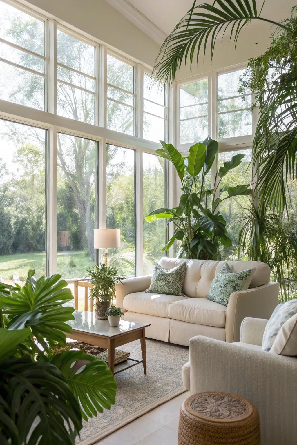 Sunlight enlivens the vibrancy of your living room.