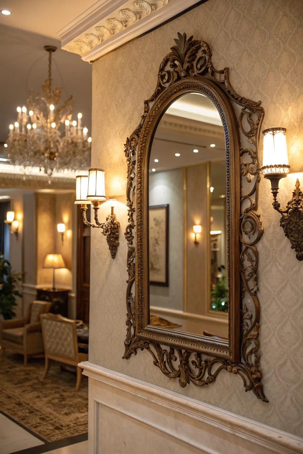 Mirrors brighten spaces and add sophistication.