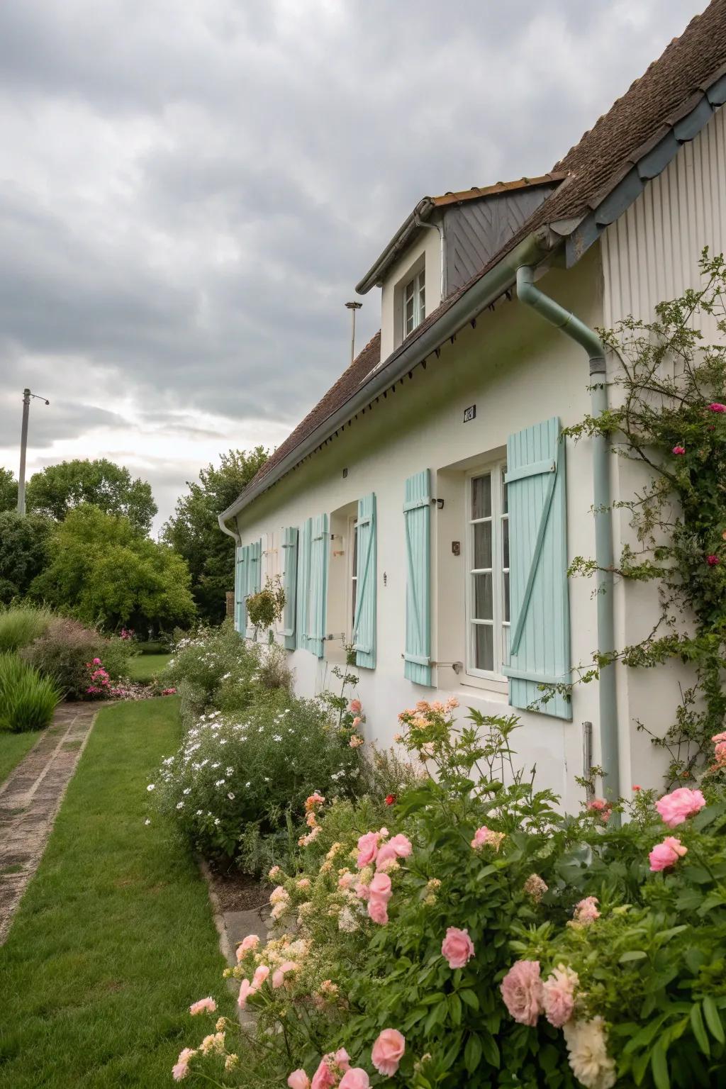 Light tones conjure a soothing and appealing cottage frontage.