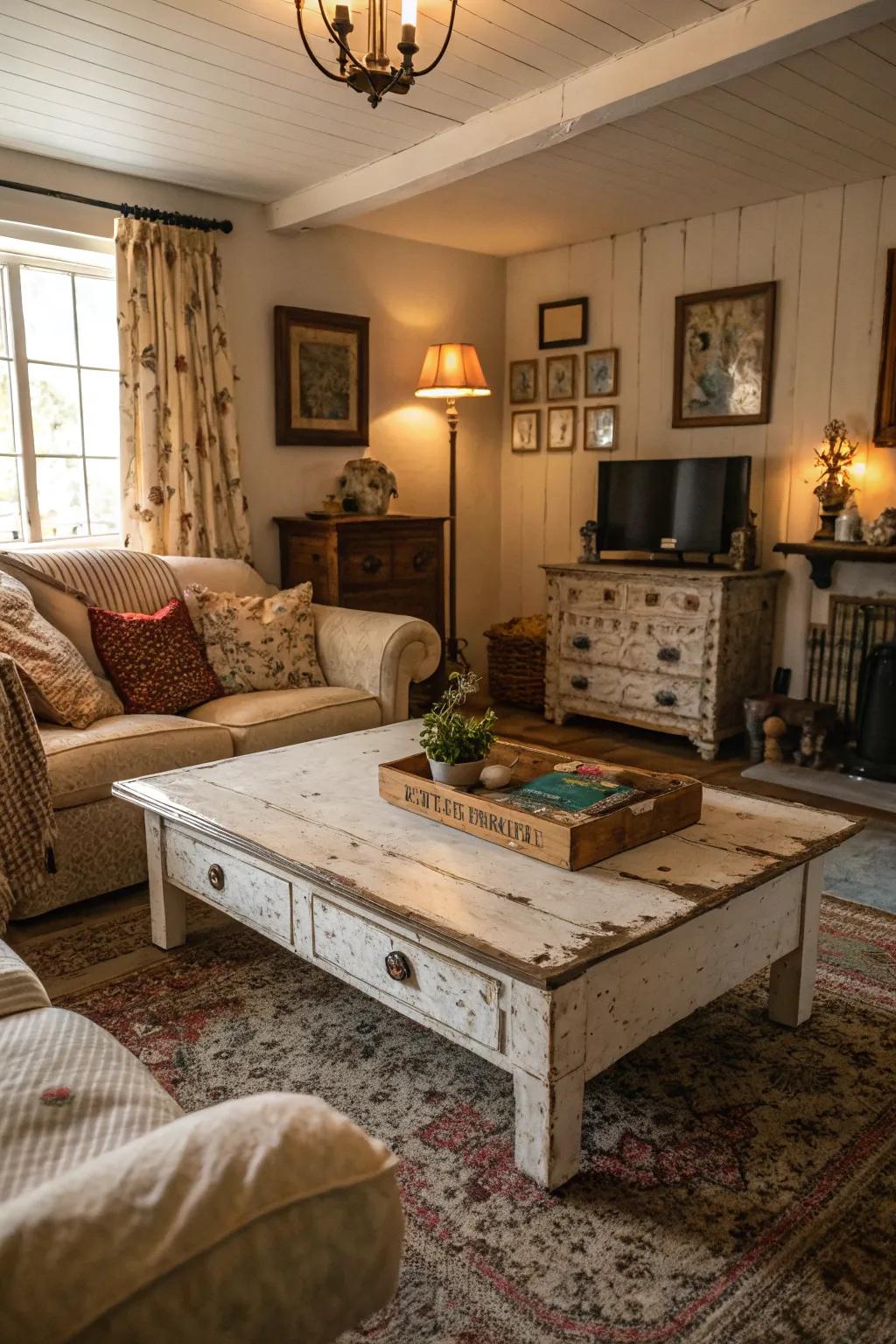Classic furniture introduces personality and history to the area.
