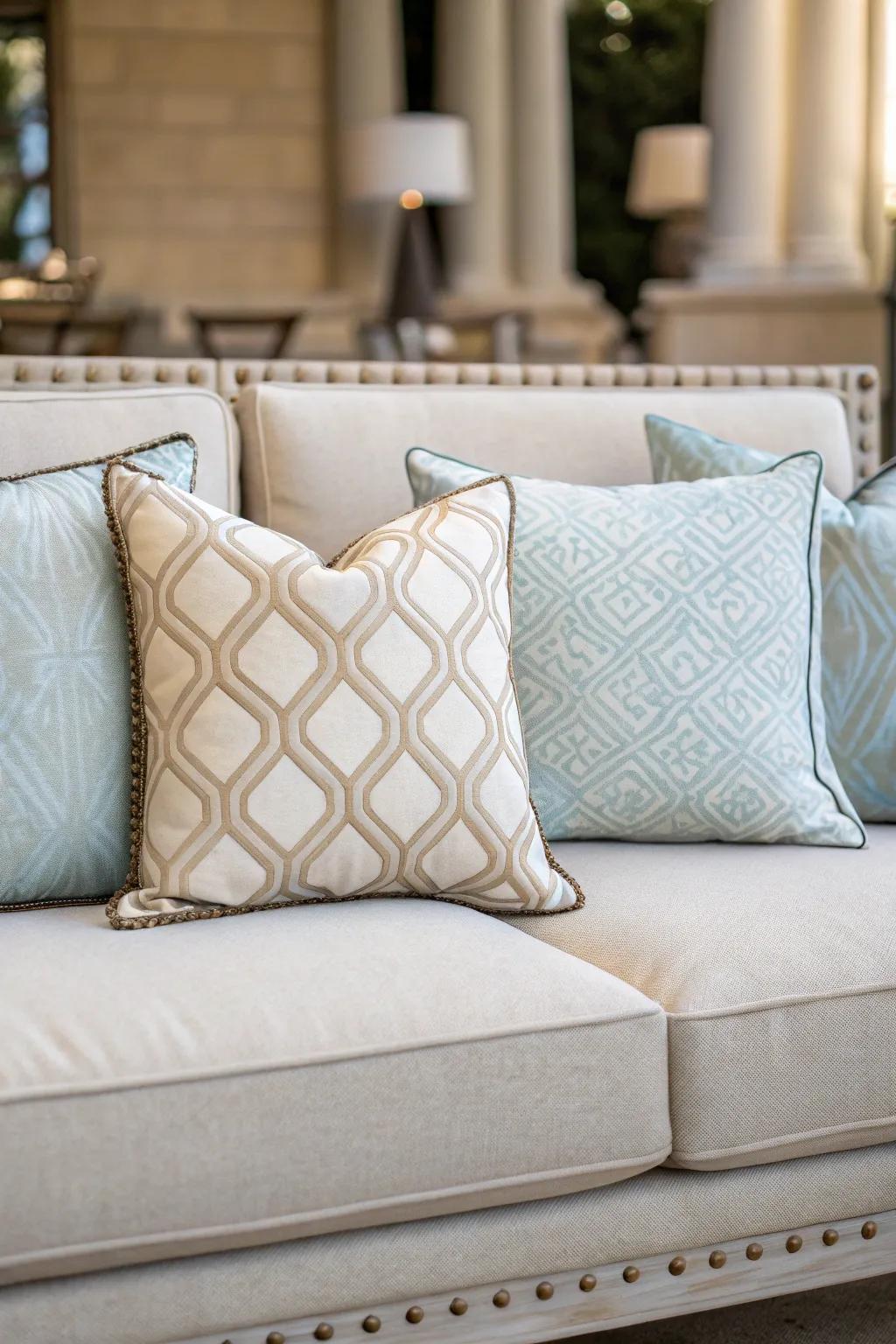 A symmetrical arrangement yields a fresh and balanced aesthetic.