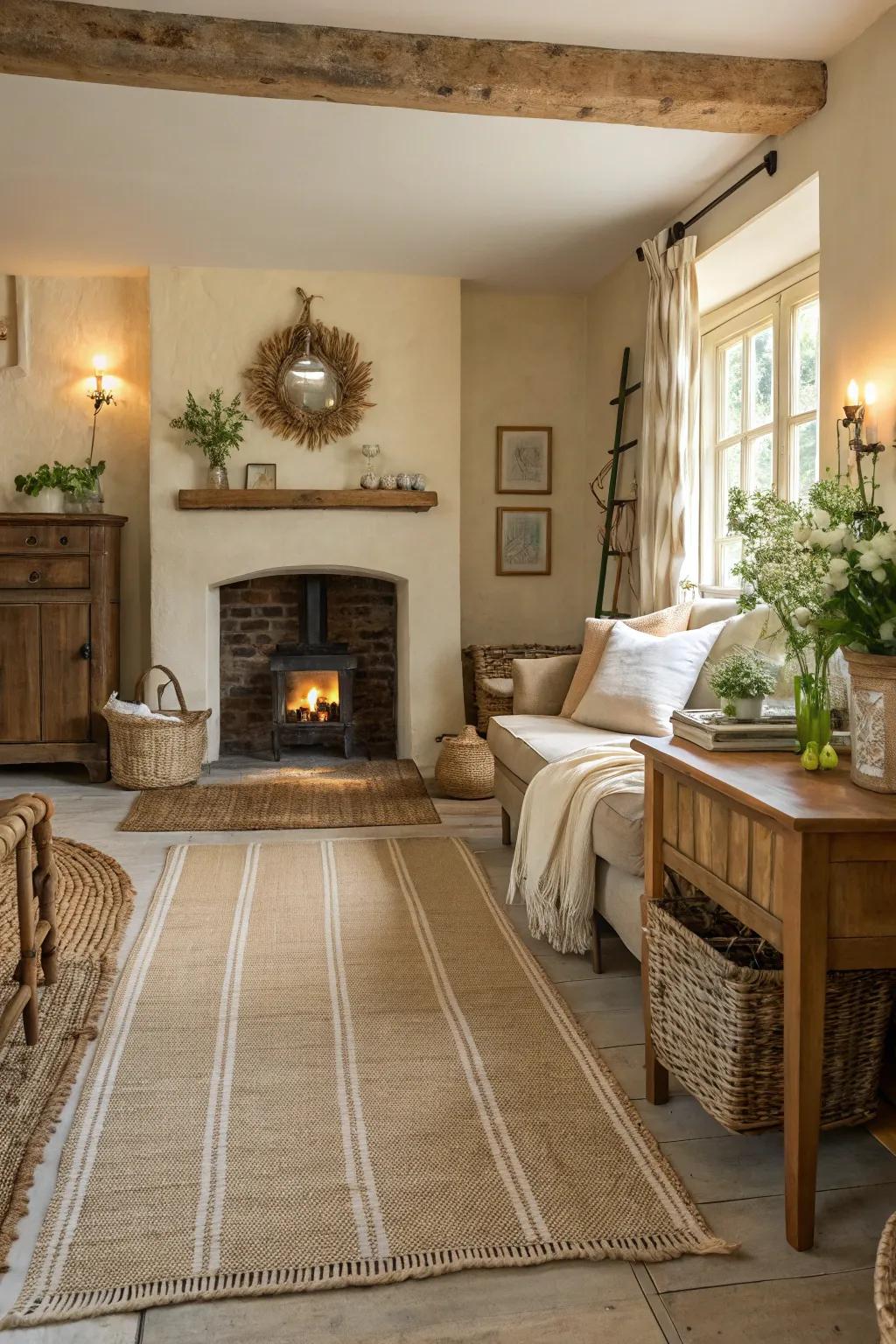 Natural materials fashion a vibrant and inviting setting.