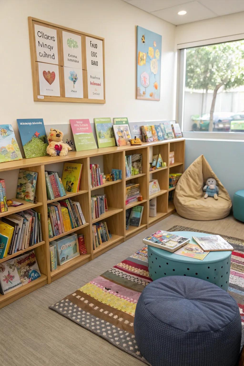 Book displays transform story sessions into an inviting activity.