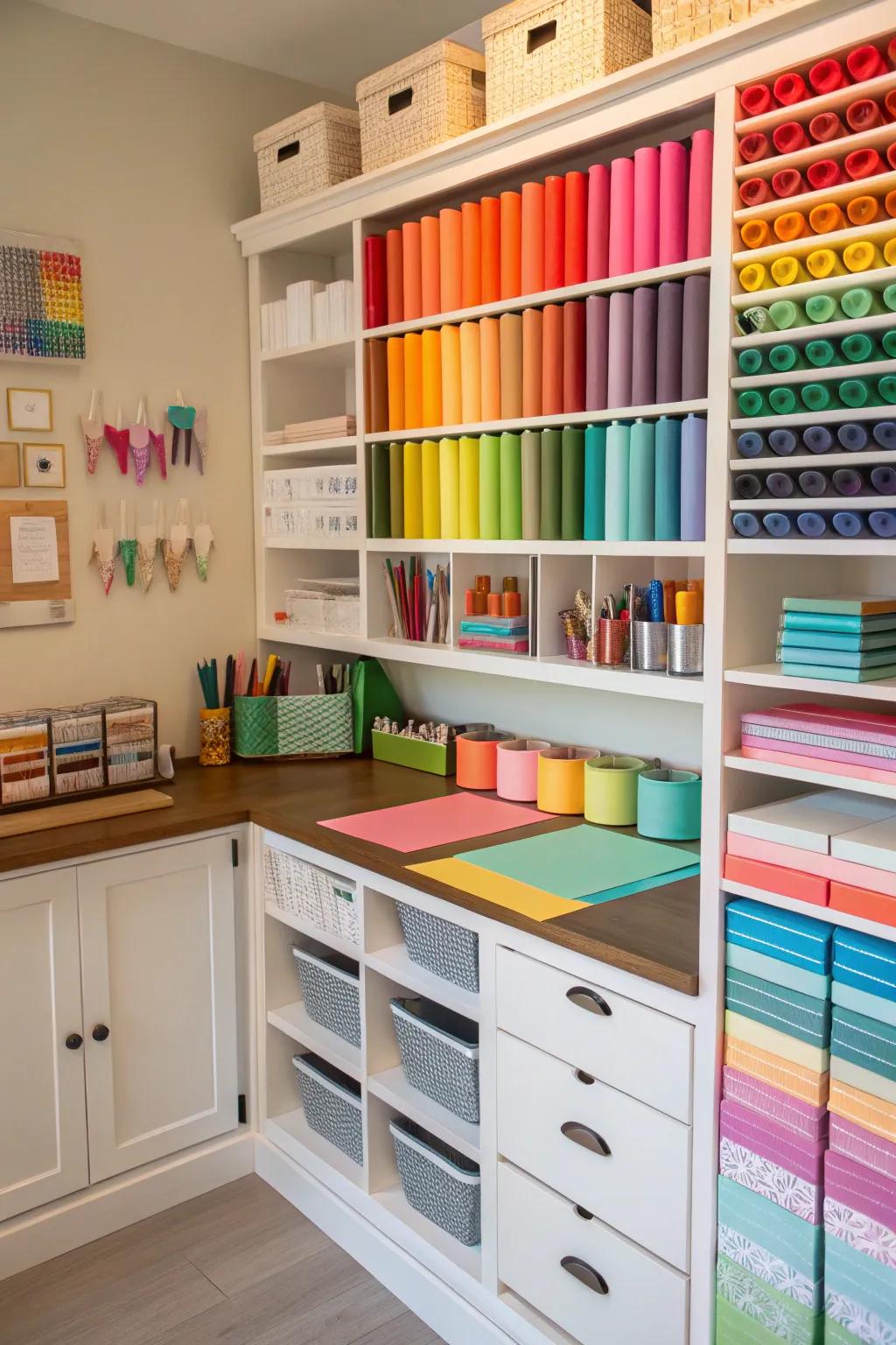 Color coordination enhances both organization and aesthetics.