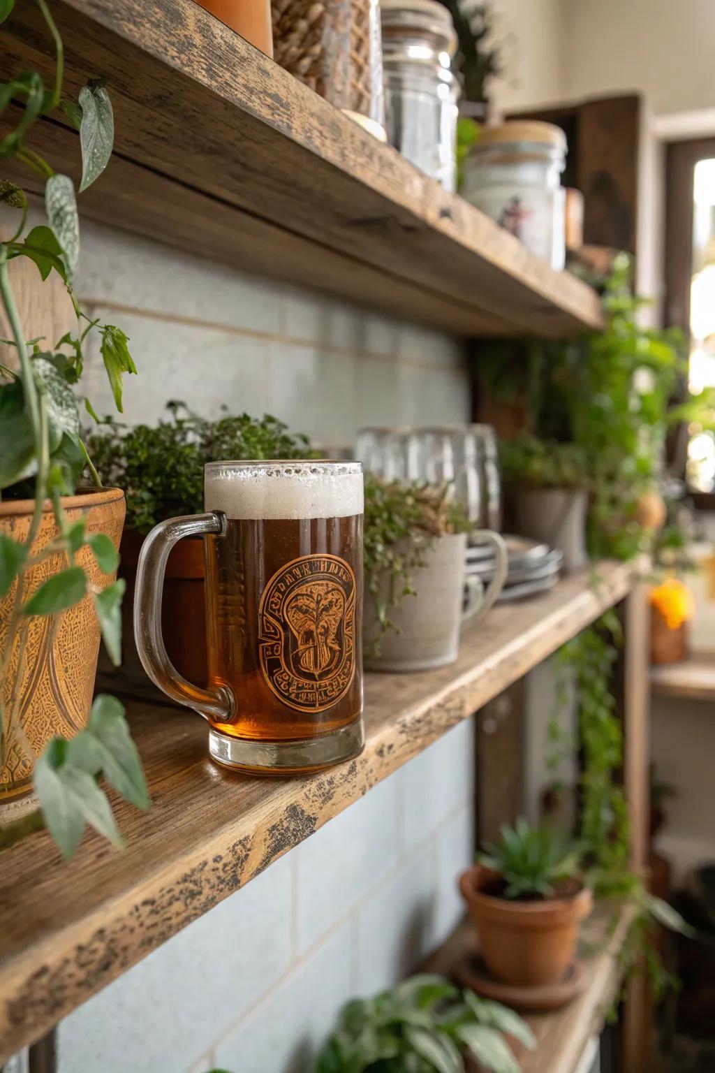 Engraved logos personalize your beer mugs in a striking way.