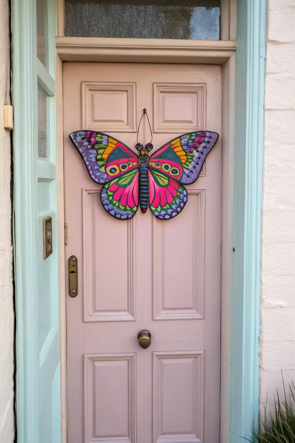 A whimsical butterfly door decoration for a sprinkle of magic.