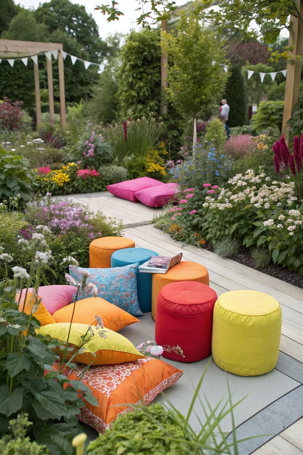 Bright details are a quick way to give your garden some punch.