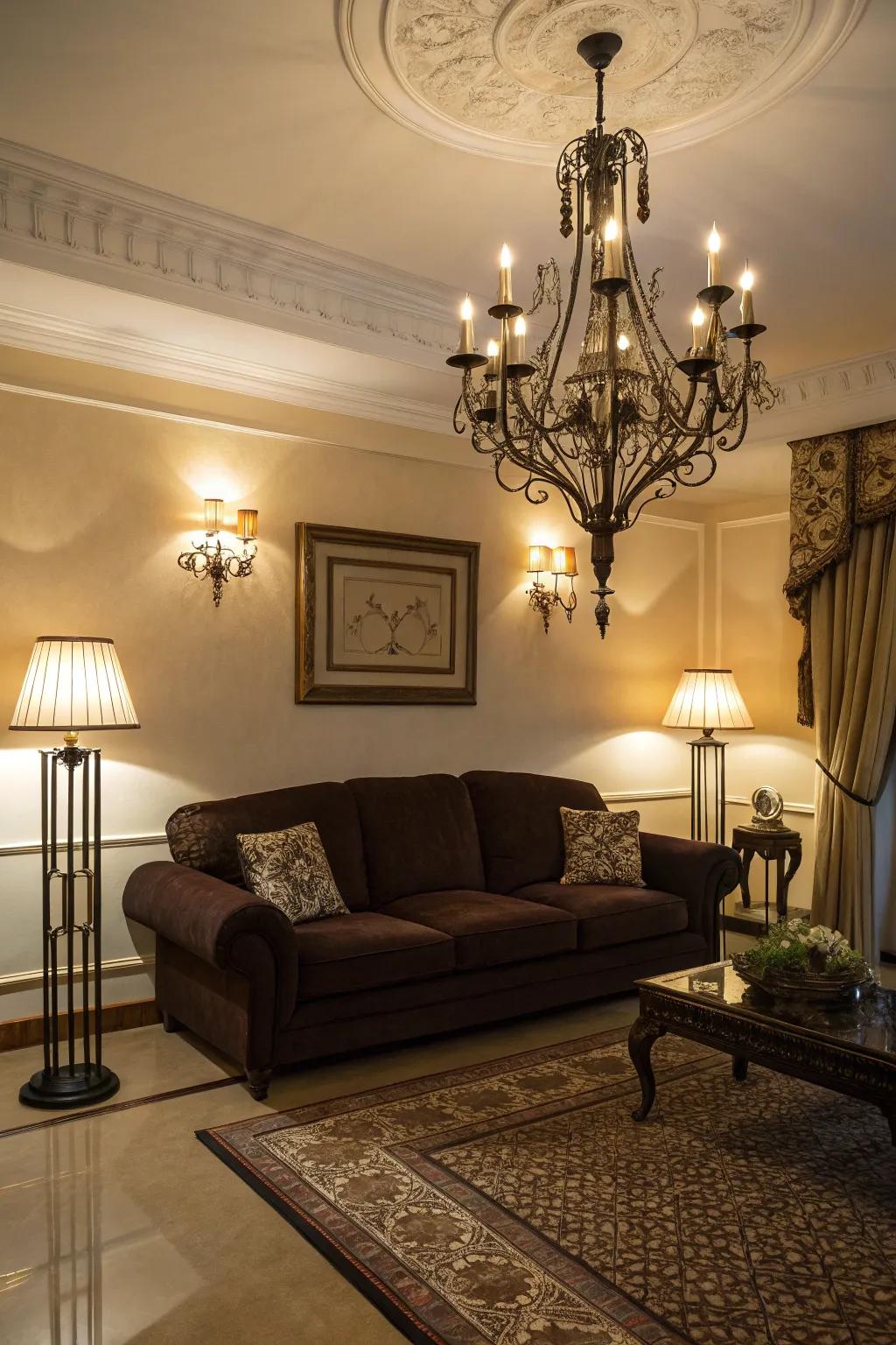 Deliberate illumination can easily transform the mood regarding your lounge.