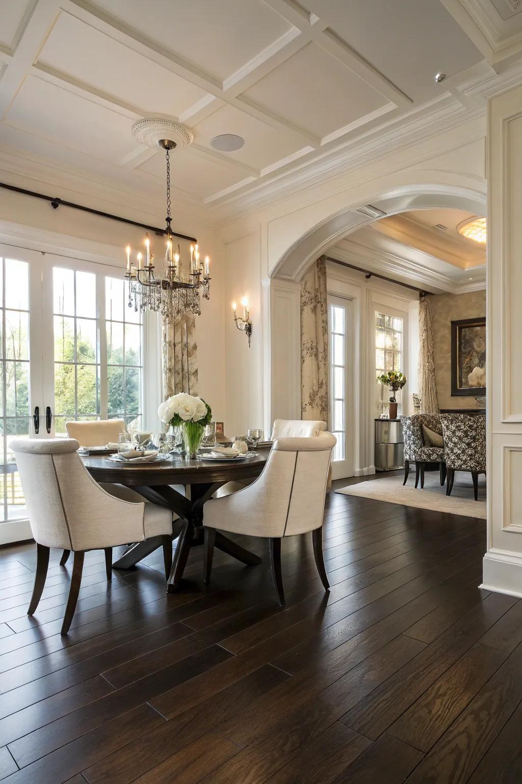 Creamy white walls create a soft, welcoming vibe.