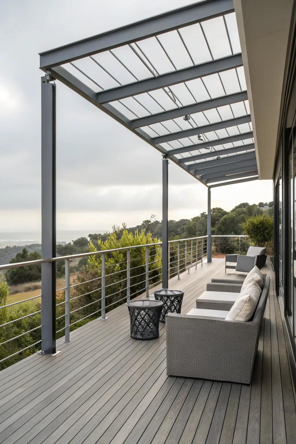 Current metal covers offer a smooth and contemporary deck design.