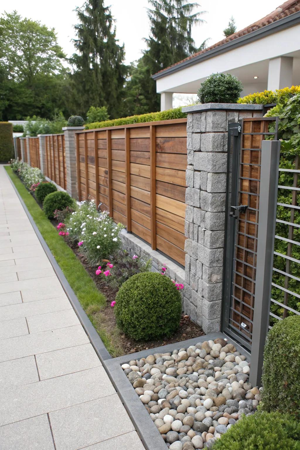Fusion materials introduce imaginative aptitude to timber fences.