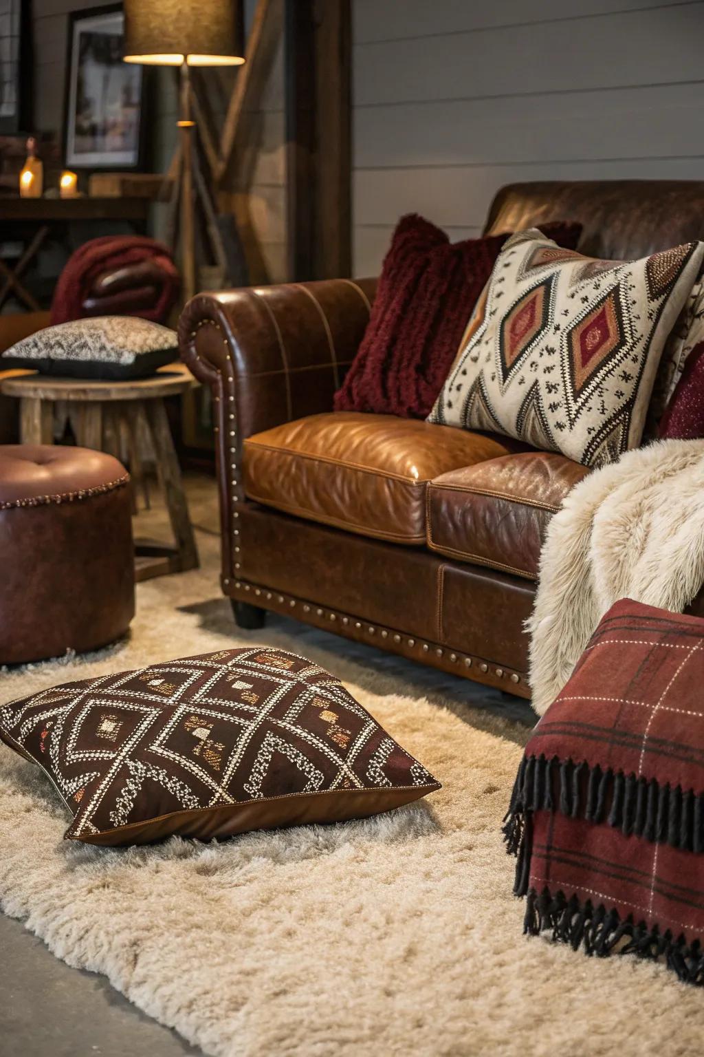 Varied weaves and designs establish visual appeal.
