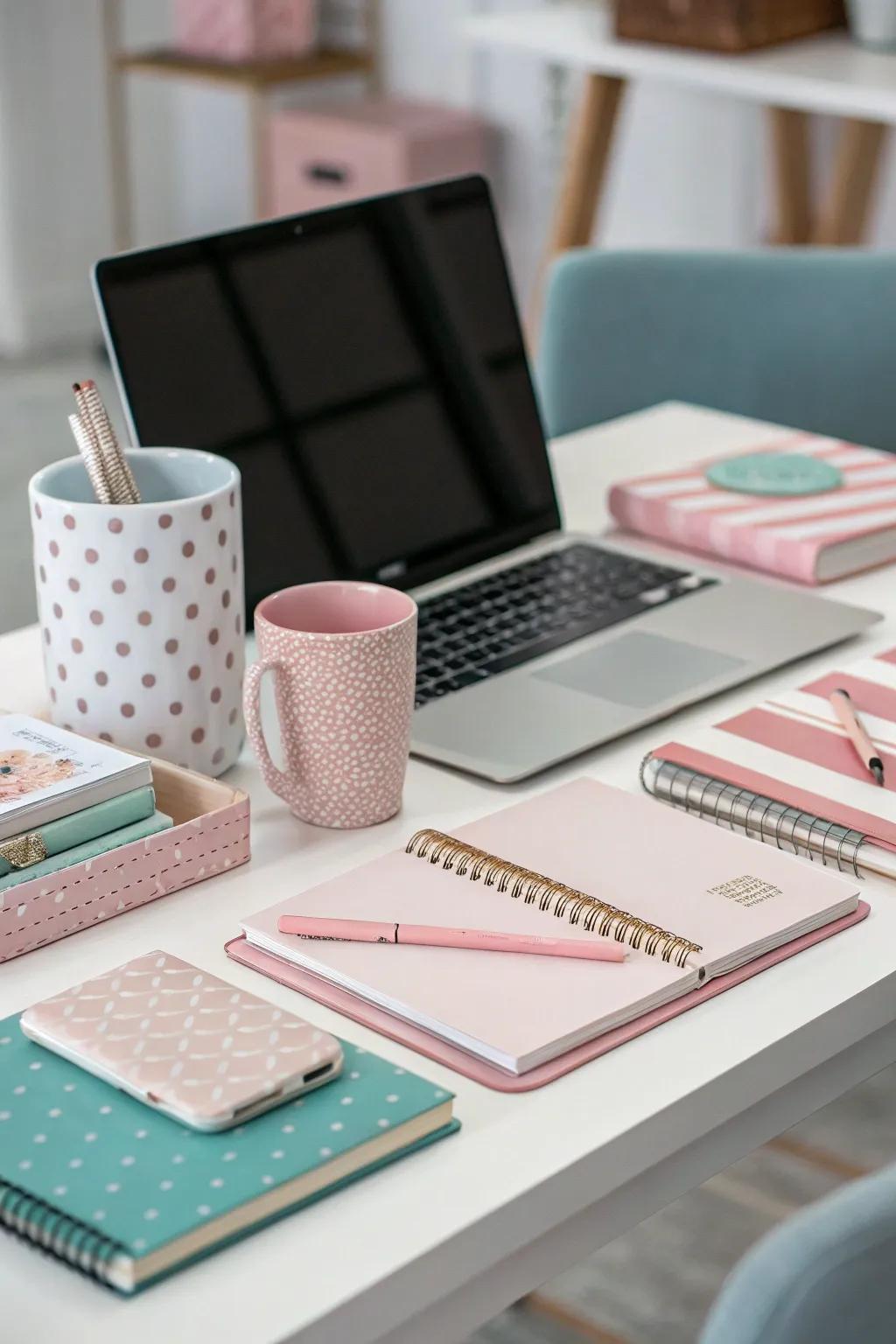 Harmonious colors create an appealing workspace.