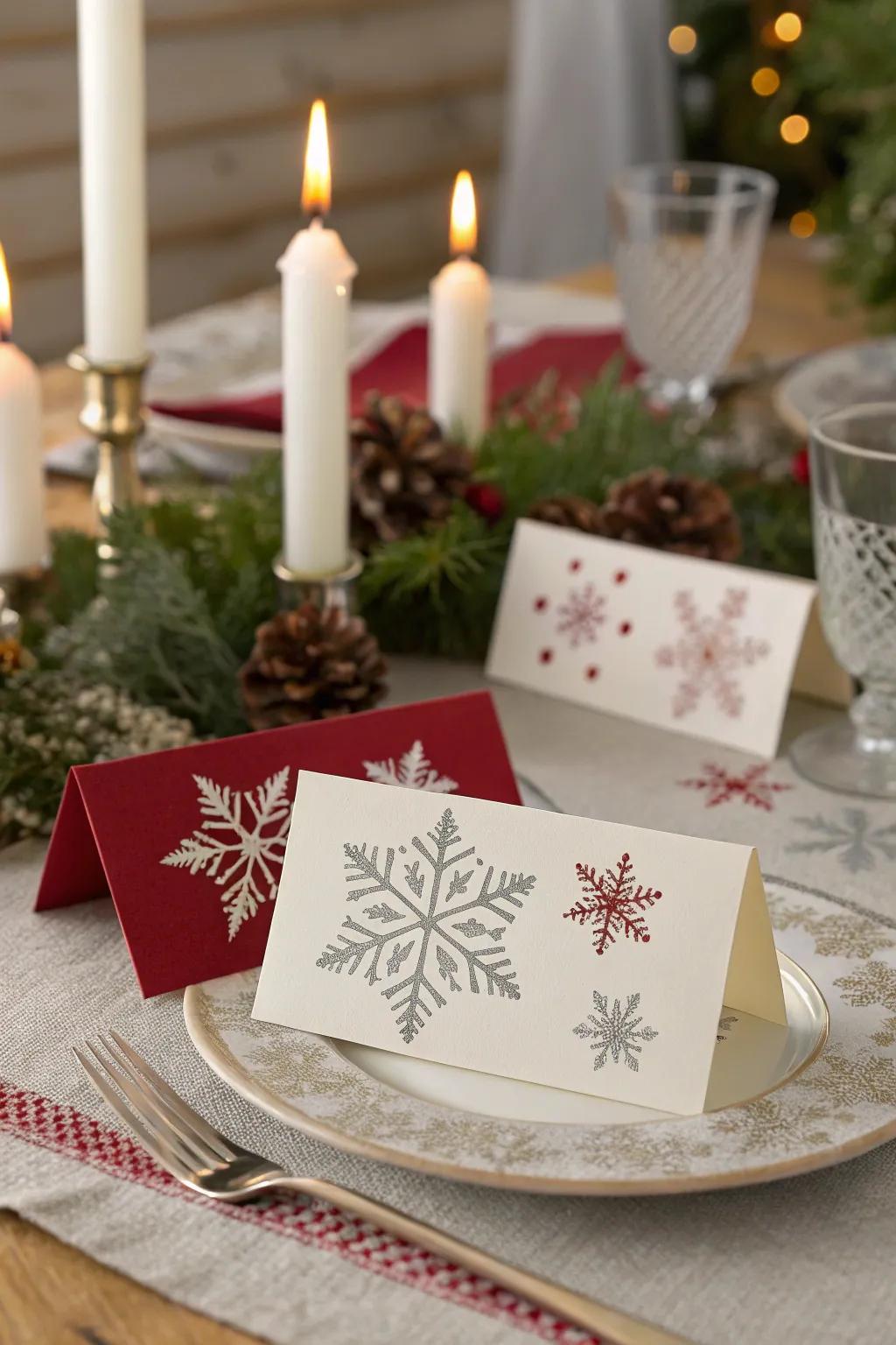 Include a cheerful flair with holiday-inspired seating cards.