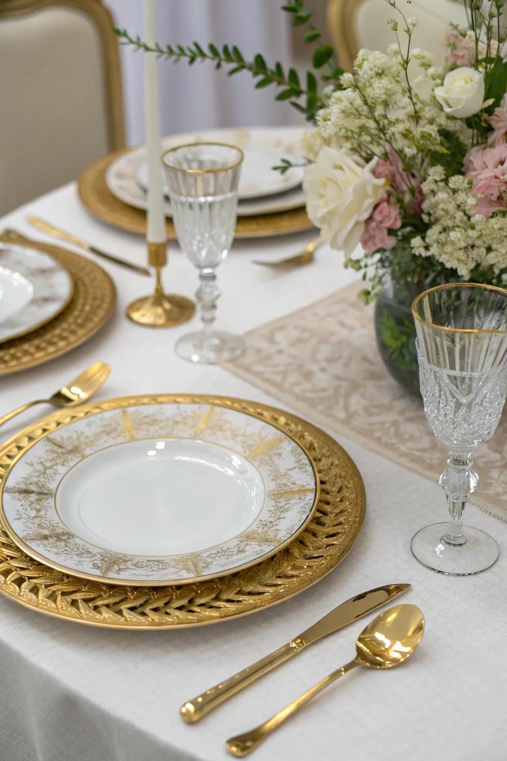 Elegant table arrangements with gold accents elevate the Diwali dining experience.