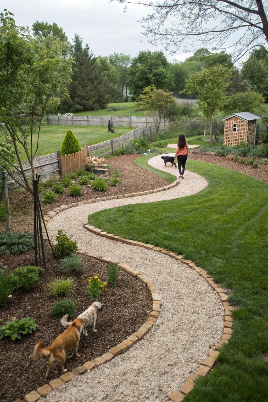 Natural trails keep your yard organized and enjoyable for dogs.