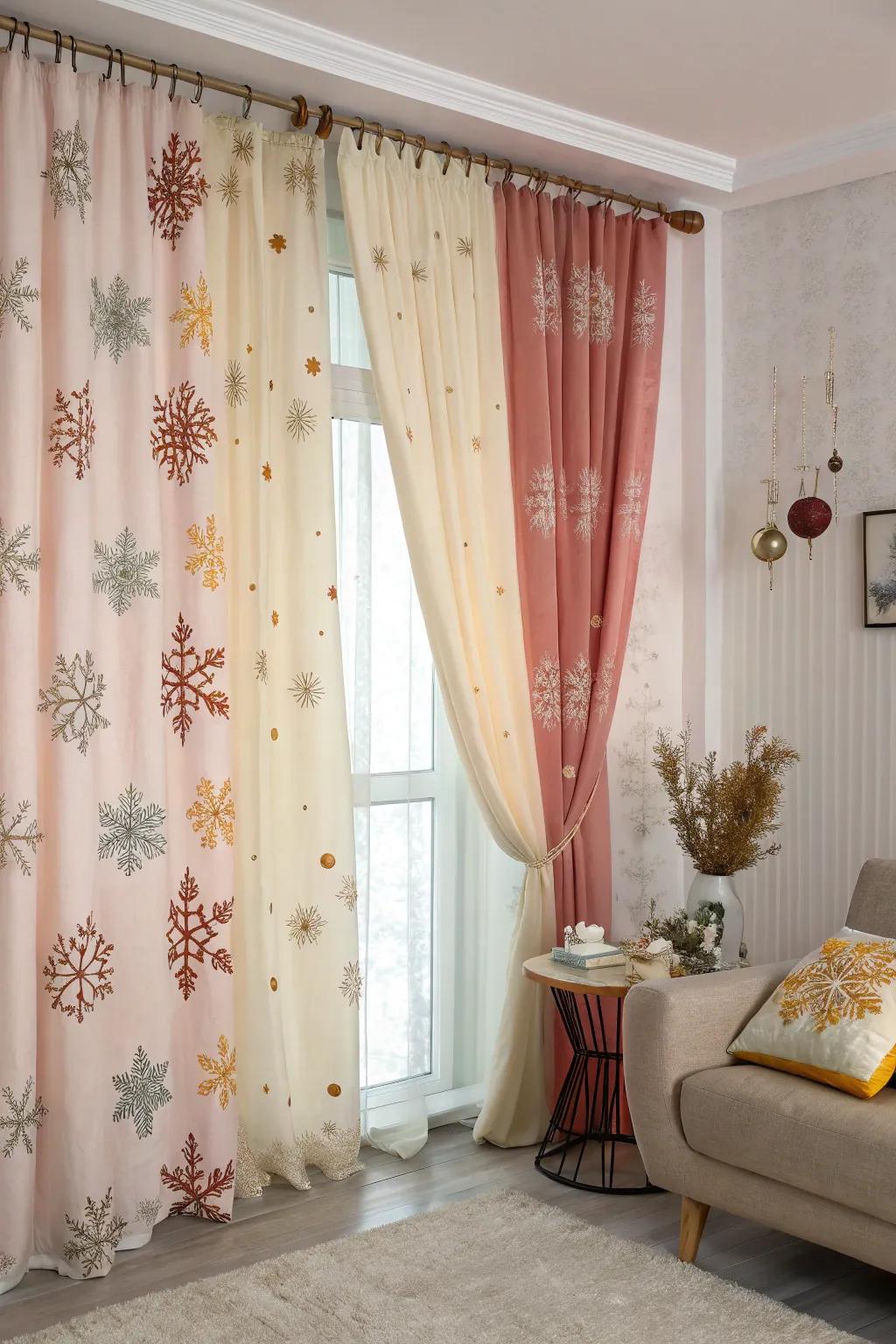Switching curtains with the seasons keeps decor lively.