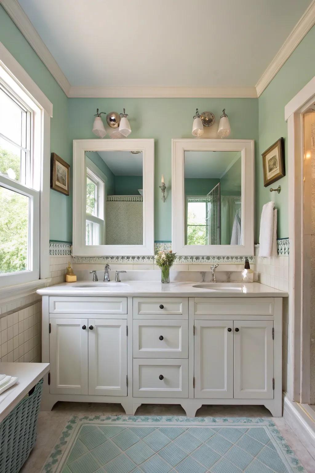 Bright shades create an airy, spacious atmosphere.