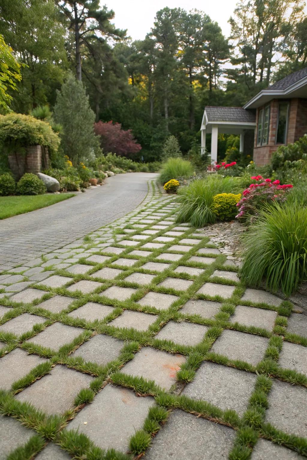 Permeable pavers provide eco-friendly benefits while maintaining a natural appearance.