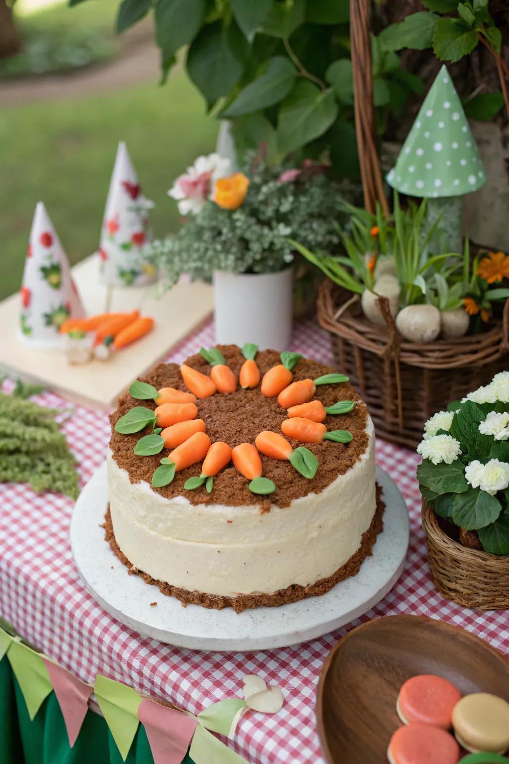 A playful carrot patch cake perfect for Easter.