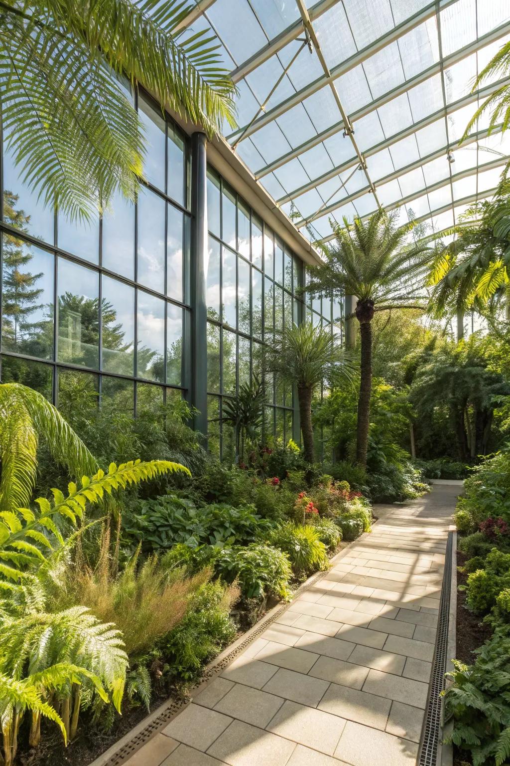 A vibrant cultivation patio filled with thriving plants and natural light.