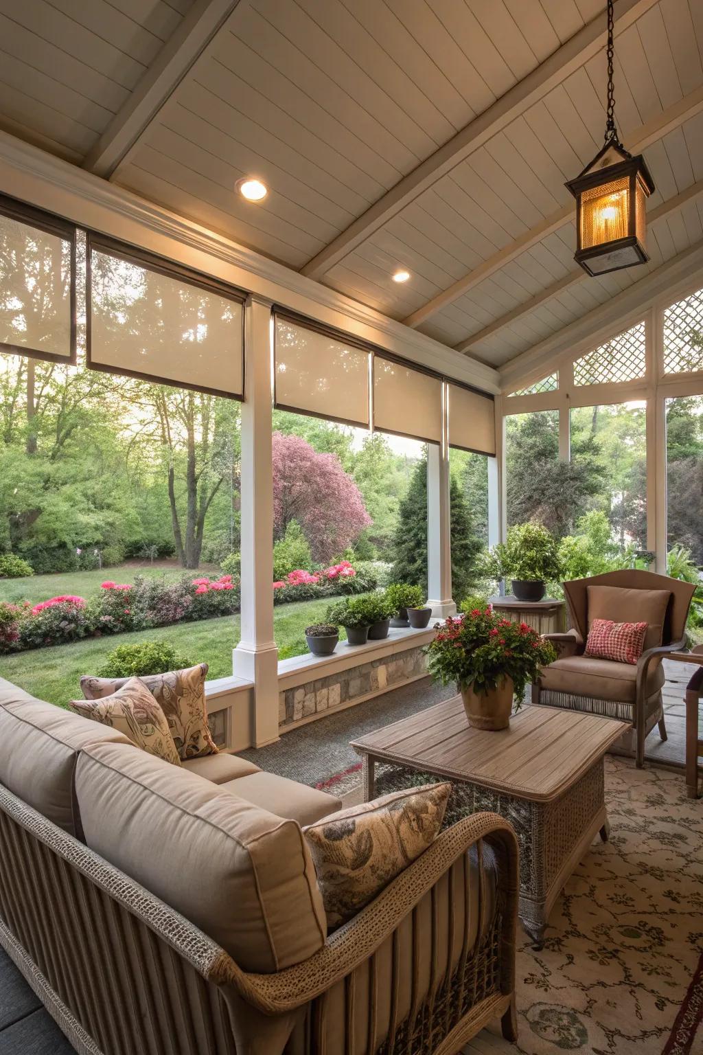 Enjoy your porch all-season with adaptable screens.