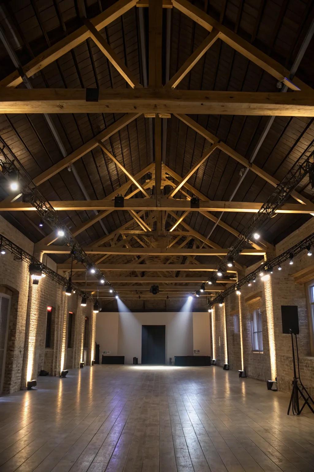 Remarkable underlighting improves the room's spaciousness.