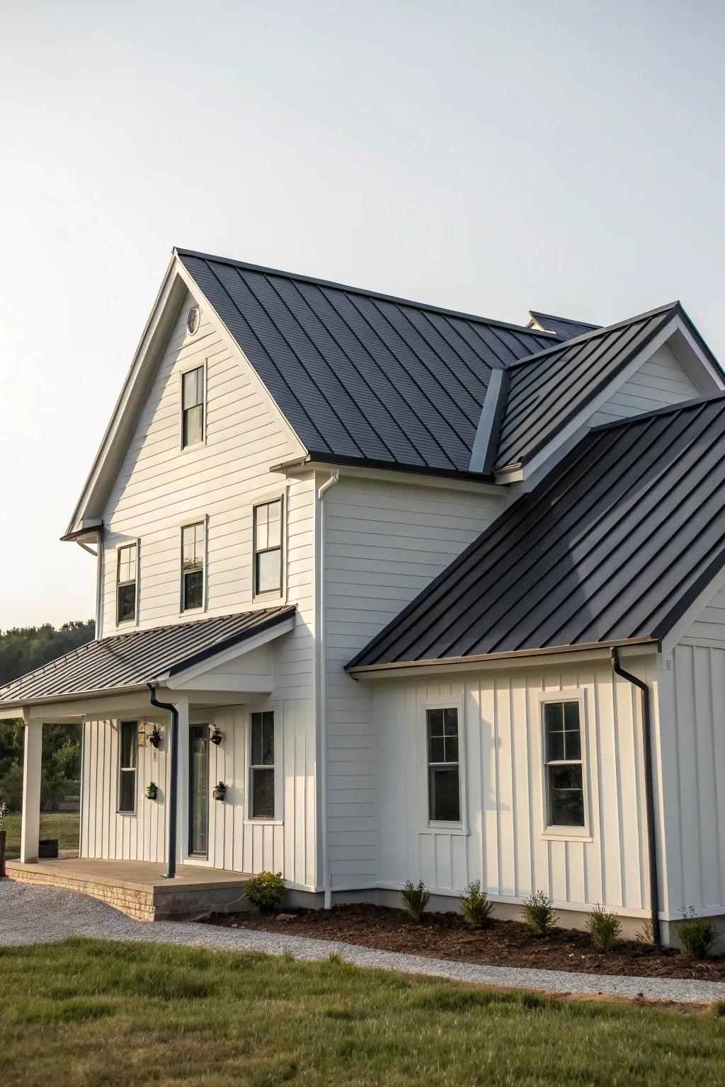 A stylish, modern roof enhancing the home's curb appeal.