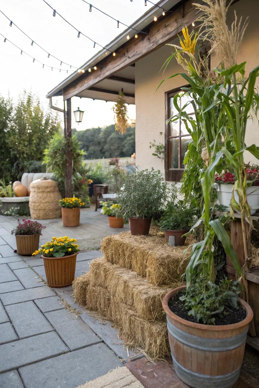 Make inviting arrangements with fall-based components.