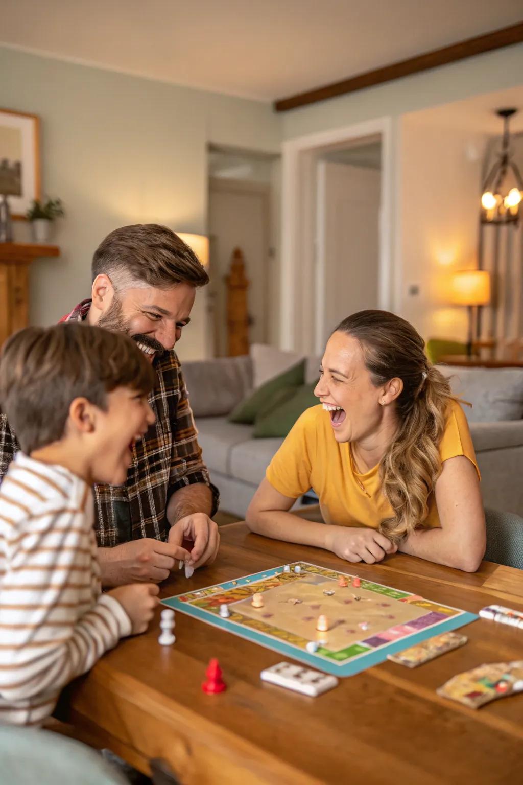 Game night memories capture the fun of family togetherness.