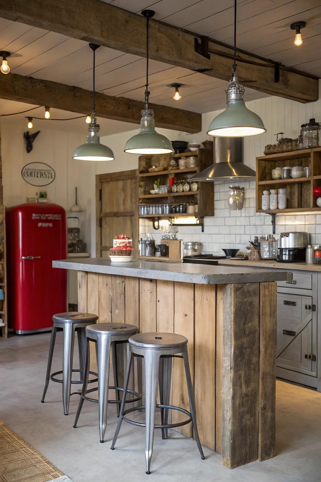 Modern touches add a stylish, contemporary twist to the country design.