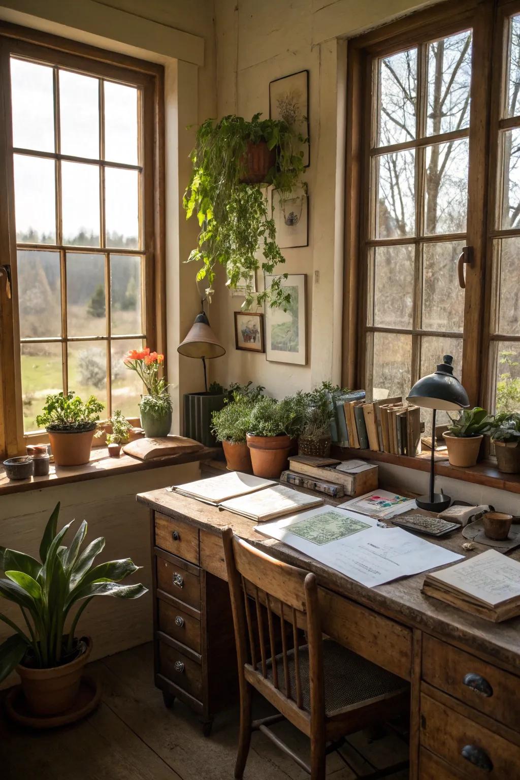 Plants infuse vitality and freshness to the office.