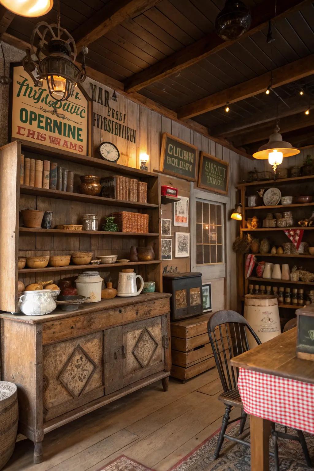 Vintage finds that bring character to any space.