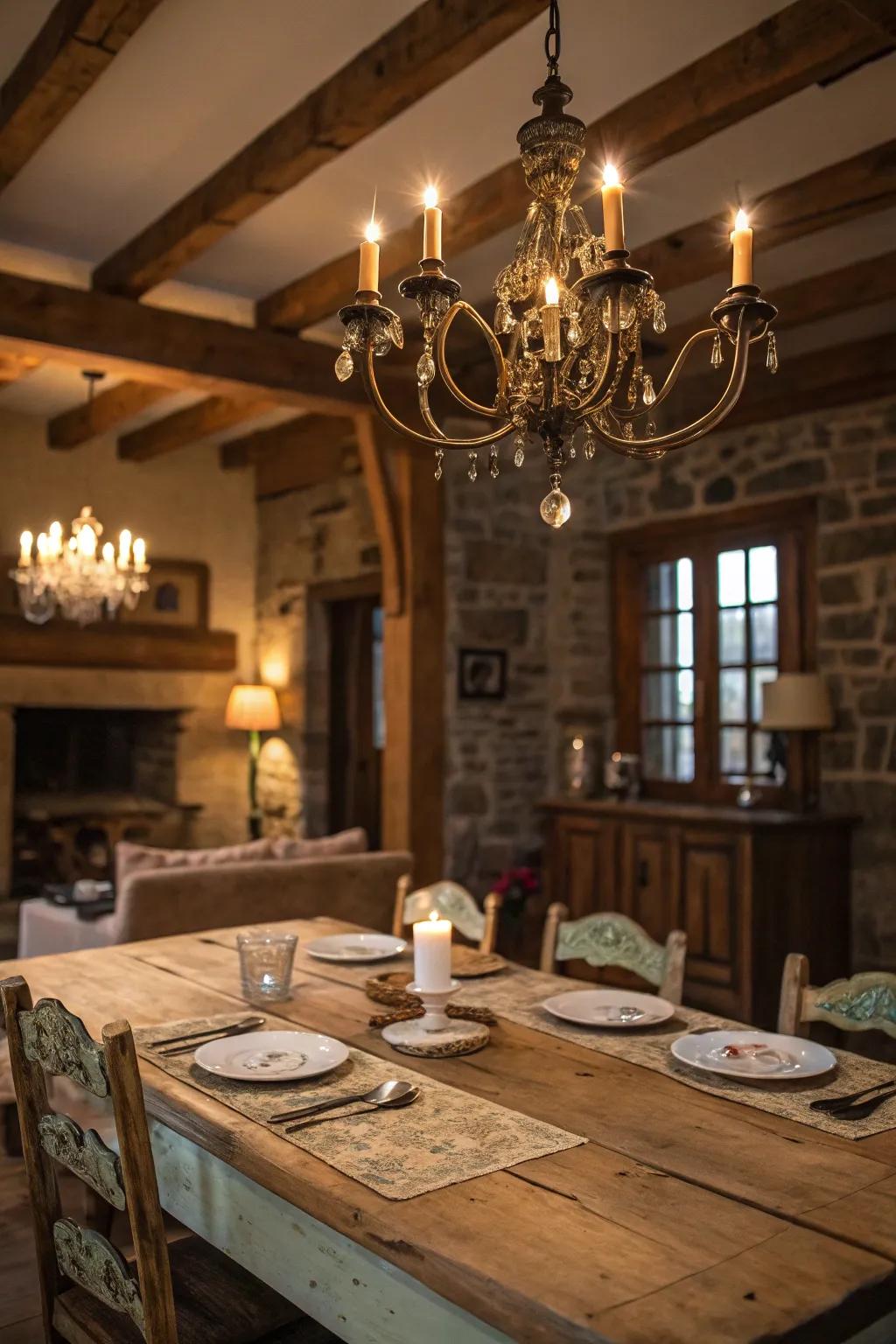 Captivating lighting is fundamental to country elegance.
