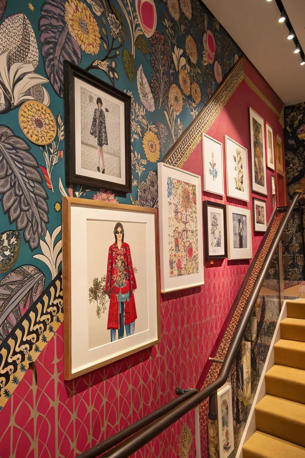 Walls communicate a story of fashion and art.
