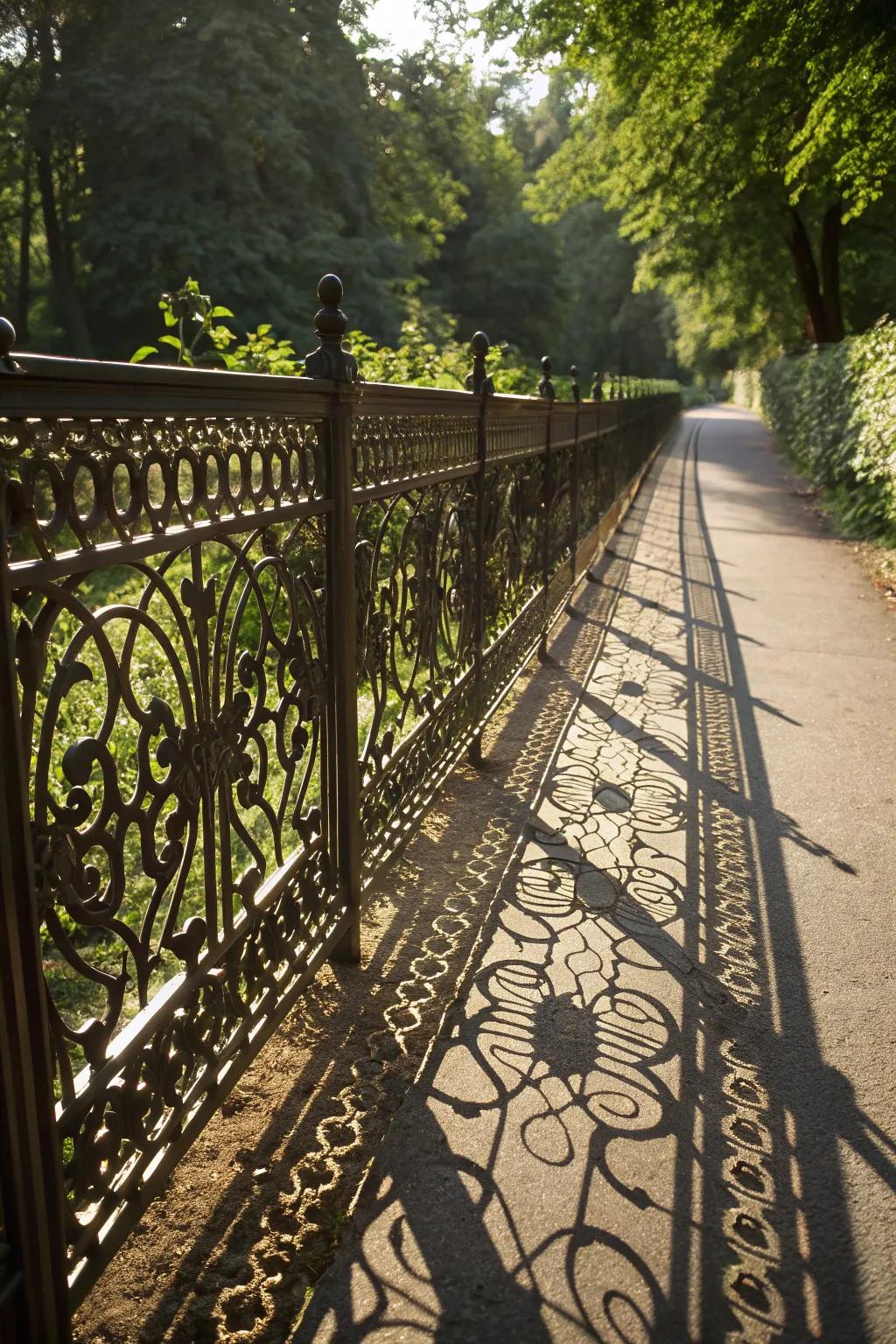 Infuse an artistic vibe with intricately patterned fencing.