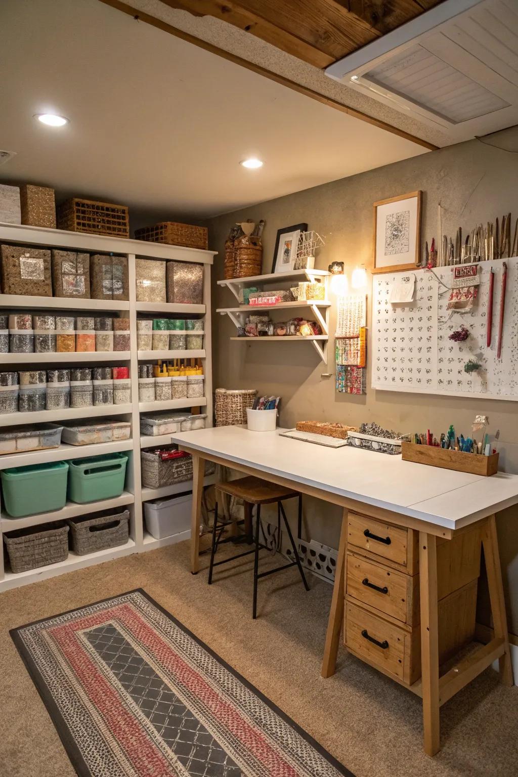 Unleash your creativity with a dedicated craft area.
