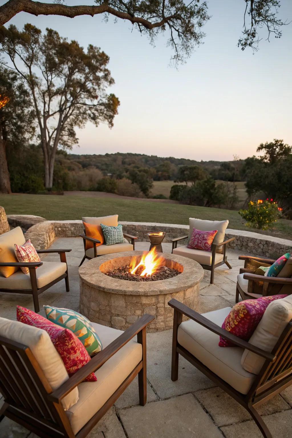 Bright soft decor brings color and comfort to your outdoor space.