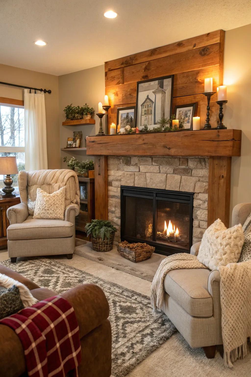 Genuine timber shelves inject warmth and country charm.