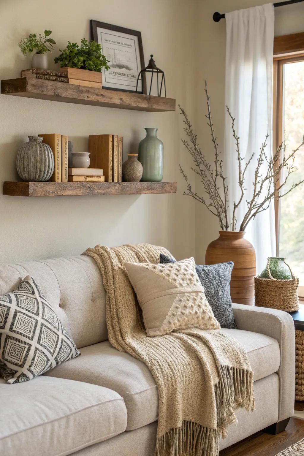 Mixing textures builds a vibrant visual appeal.