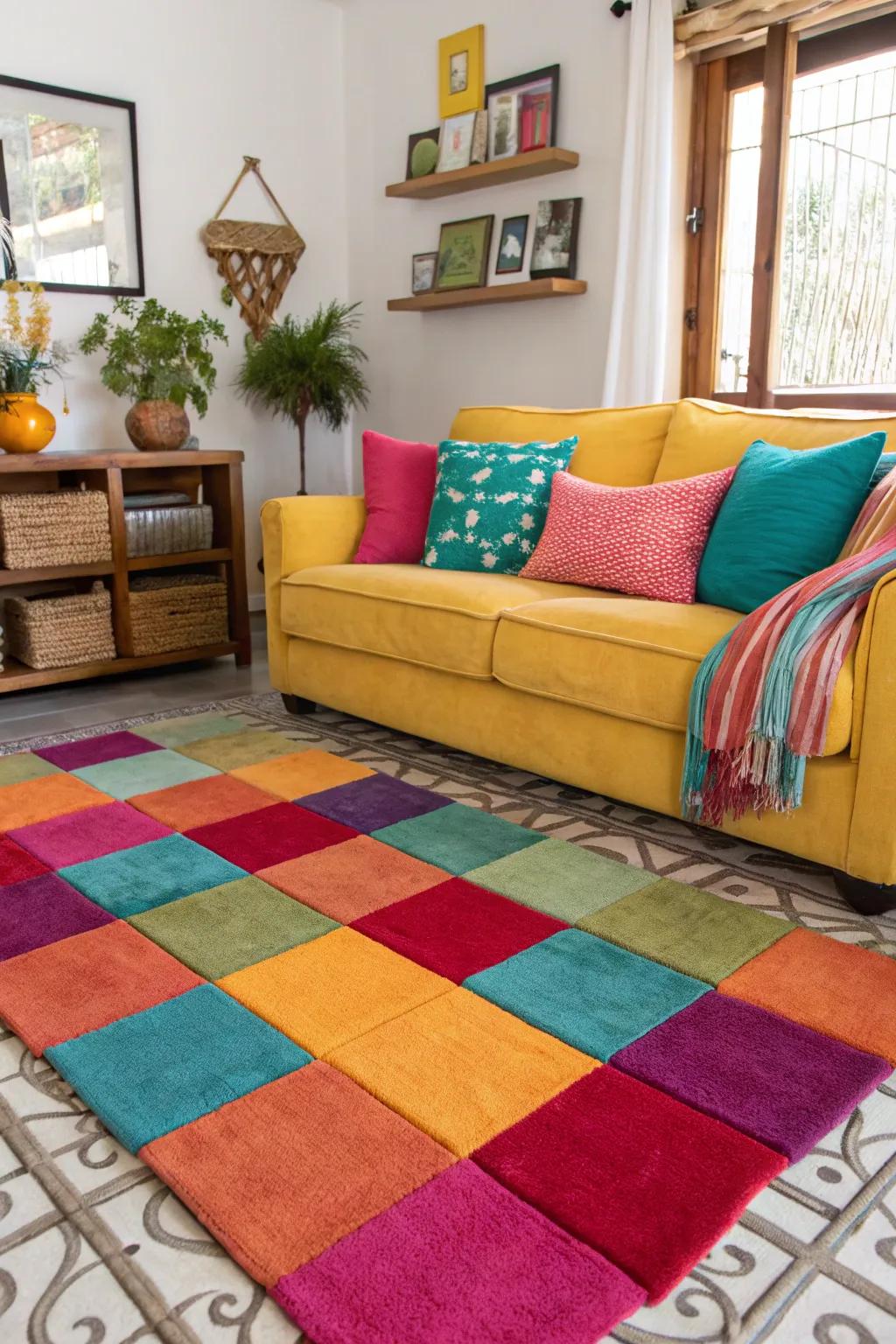 Colorful mats effortlessly brighten up any area with minimal effort, filling it with happiness and energy.